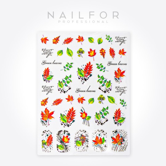 Decoración nail art , reconstrucción de uñas, Stickers ADHESIVAS ST649 hojas green Nailfor 1,99 €