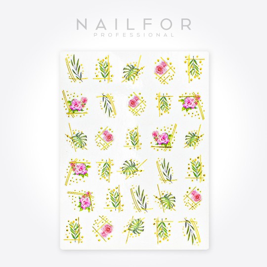 decorazione nail art ricostruzione unghie ADESIVI STICKERS ST652 rose deco oro Nailfor 1,99 €