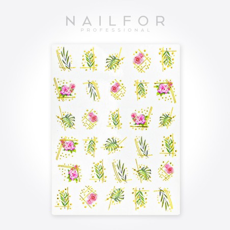 nail art decoration nail reconstruction ADHESIVES Stickers ST652 gold deco rose Nailfor €1.99