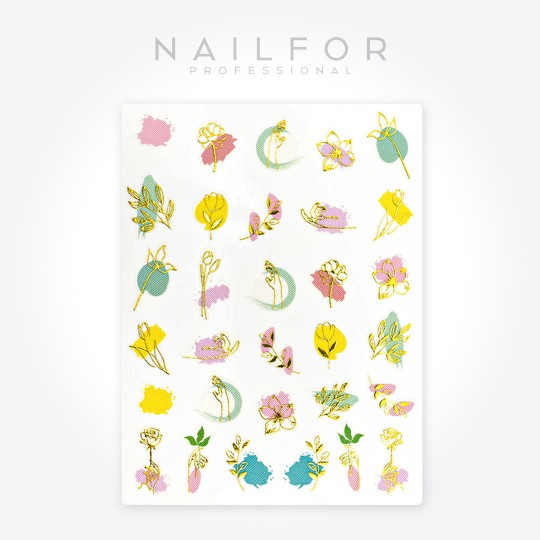 Décoration nail art reconstruction ongle ADHÉSIFS Stickers ST653 pastel deco fleurs Nailfor 1,99 €