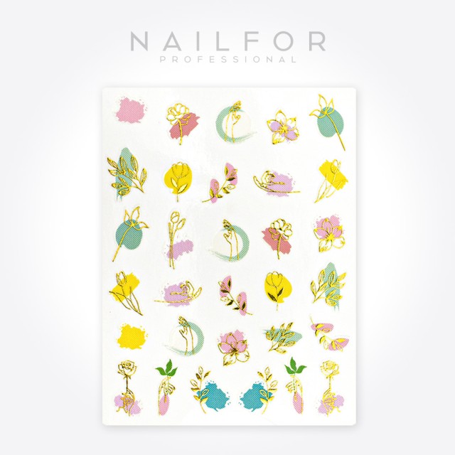 decorazione nail art ricostruzione unghie ADESIVI STICKERS ST653 fiori deco pastello Nailfor 1,99 €