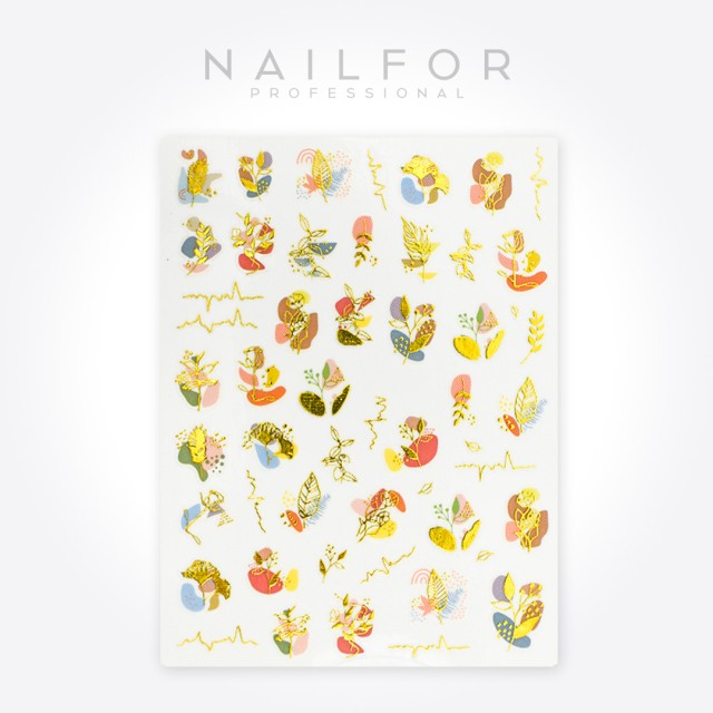Décoration nail art reconstruction Stickers ADHÉSIFS ST654 feuilles deco pastel Nailfor 1,99 €