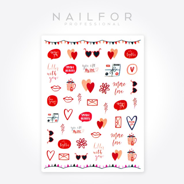Decoración nail art , reconstrucción de uñas Stickers ST665, letras love Nailfor 1,99 €
