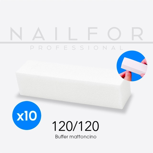 accessori per unghie, nails nail art alta qualità 10x BUFFER mattoncino bianco 120/120 Nailfor 6,99 € Nailfor