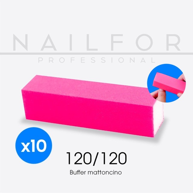 accessoires pour ongles, nails nail art haute qualité 10x Buffer brique fuchsia 120/120 Nailfor 6,99 € Nailfor
