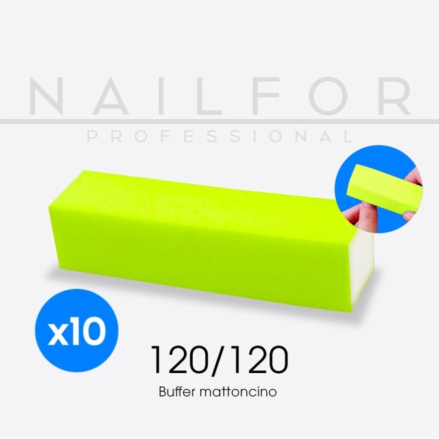 accessoires pour ongles, nails nail art haute qualité 10x Buffer jaune brique 120/120 Nailfor 6,99 € Nailfor