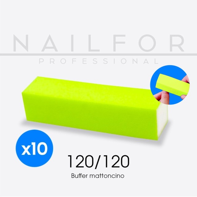 accessori per unghie, nails nail art alta qualità 10x BUFFER mattoncino giallo 120/120 Nailfor 6,99 € Nailfor