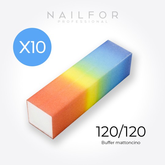 Accesorios para uñas, nails nail art alta calidad 10x Buffer arcoiris rainbow 120/120 Nailfor 6,99 € Nailfor