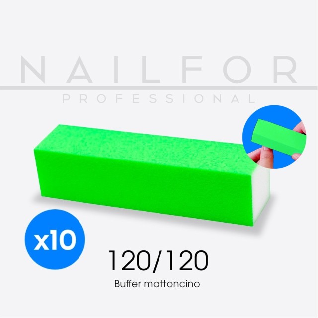 accessori per unghie, nails nail art alta qualità 10x BUFFER mattoncino verde 120/120 Nailfor 6,99 € Nailfor