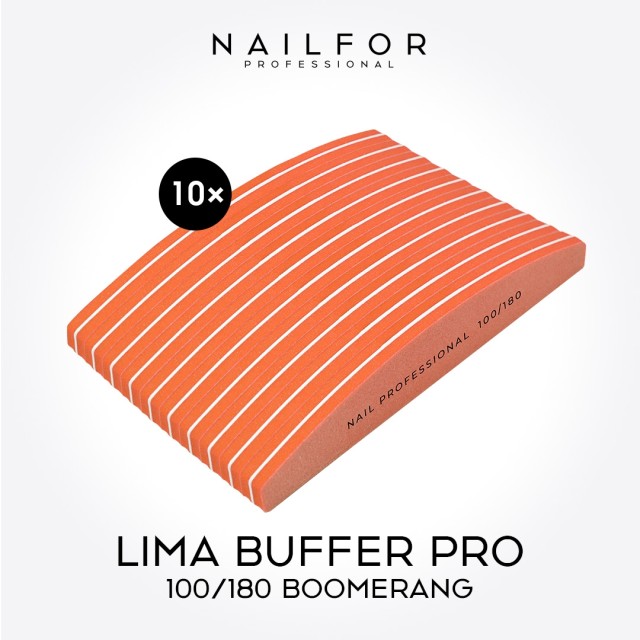 accessori per unghie, nails nail art alta qualità 10x LIMA BUFFER BOOMERANG ARANCIO 100/180 Nailfor 8,99 € Nailfor