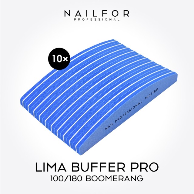 accessori per unghie, nails nail art alta qualità 10x LIMA BUFFER BOOMERANG BLU 100/180 Nailfor 8,99 € Nailfor
