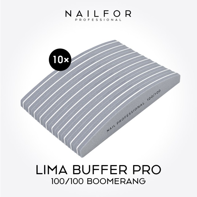 accessori per unghie, nails nail art alta qualità 10x LIMA BUFFER BOOMERANG GRIGIO 100/100 Nailfor 8,99 € Nailfor