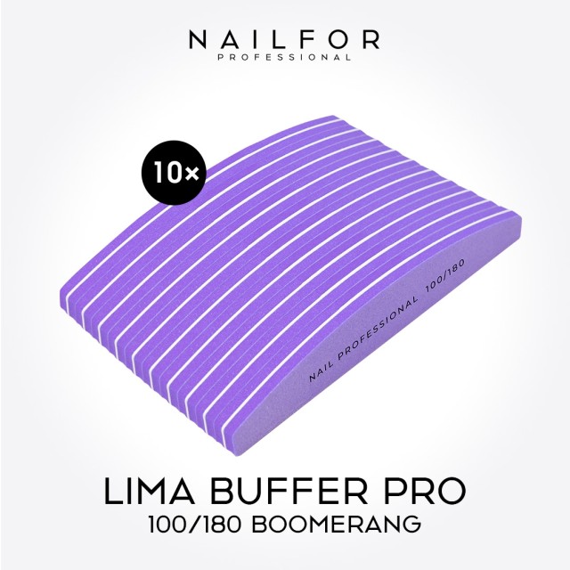 accessori per unghie, nails nail art alta qualità 10x LIMA BUFFER BOOMERANG LILLA 100/180 Nailfor 8,99 € Nailfor