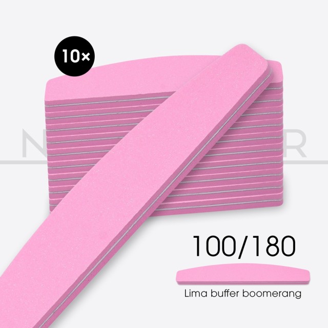 10x FILE BUFFER BOOMERANG Pink 100/180