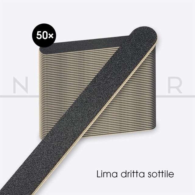 50x Straight Black Thin Nail File 100/180