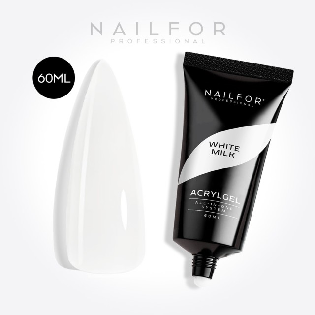 Gel per unghie ricostruzione ACRYLGEL BIANCO WHITE MILK 60ML Nailfor 17,99 €