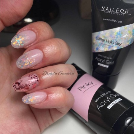 Gel de Uñas Reconstrucción AcrylGel Glitter Holo Sky 30ML Nailfor 10,99€