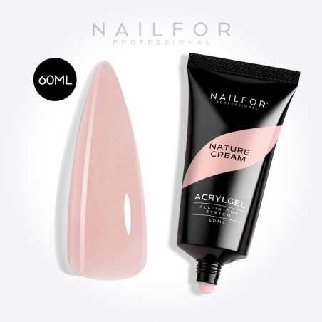 Gel per unghie ricostruzione ACRYLGEL NATURE CREAM 60ML Nailfor 18,99 €