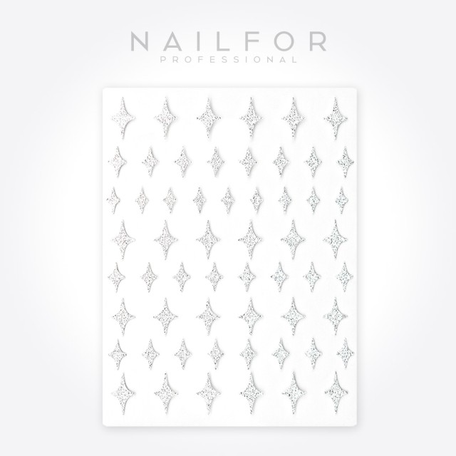decorazione nail art ricostruzione unghie ADESIVI STICKERS ST600 stelle 4 punte silver Nailfor 1,99 €