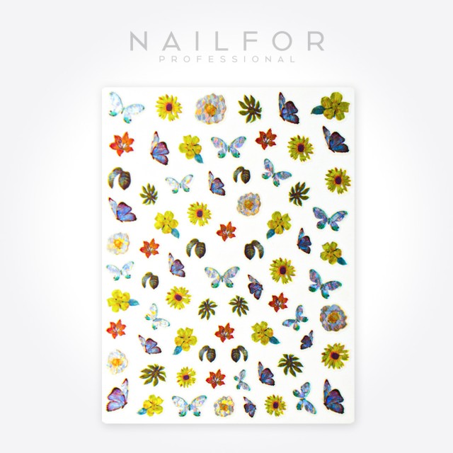 decorazione nail art ricostruzione unghie ADESIVI STICKERS ST605 farfalle girasoli Nailfor 1,99 €