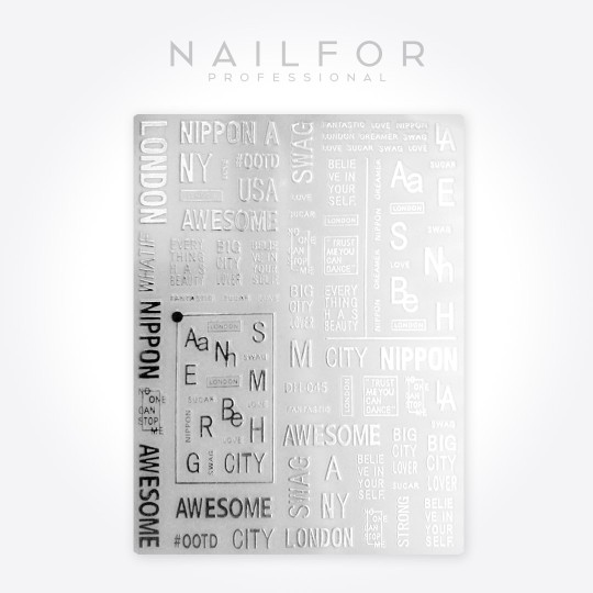 nail art decoration nail reconstruction Stickers ST607 city silver Nailfor €1.99