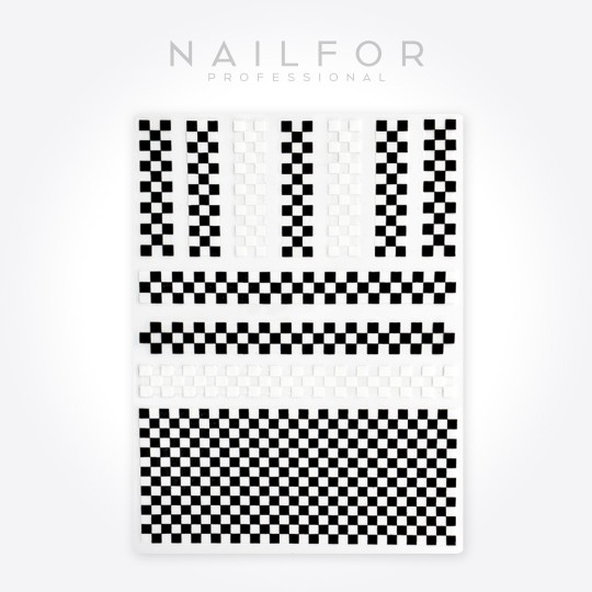 nail art decoration nail reconstruction Stickers ST609 chessboard Nailfor €1.99