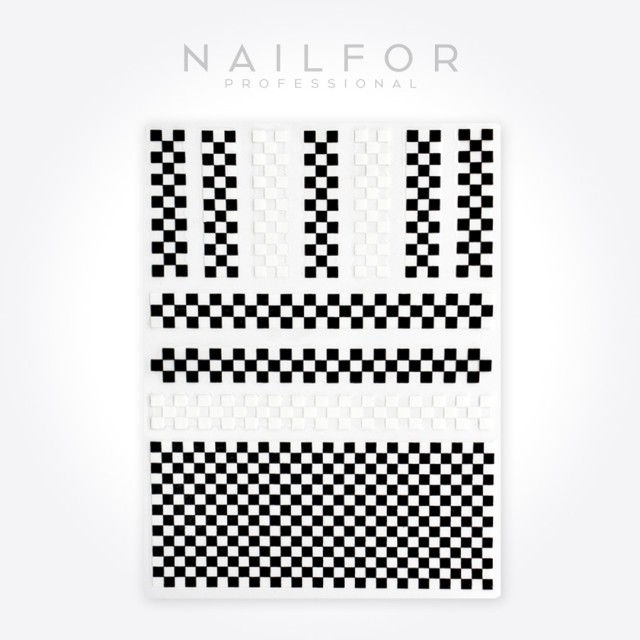 decorazione nail art ricostruzione unghie ADESIVI STICKERS ST609 scacchiera Nailfor 1,99 €