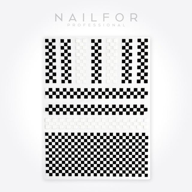 Decoración nail art reconstrucción de uñas Stickers tablero de ajedrez Nailfor 1,99 €