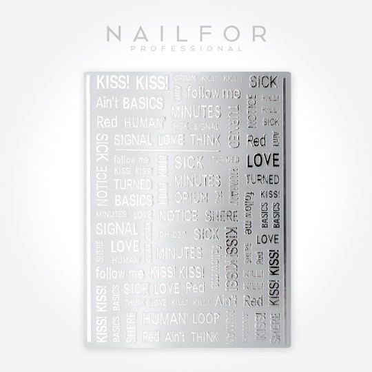 Décoration nail art reconstruction d'ongles Stickers ST611 kisskiss argent Nailfor 1,99 €