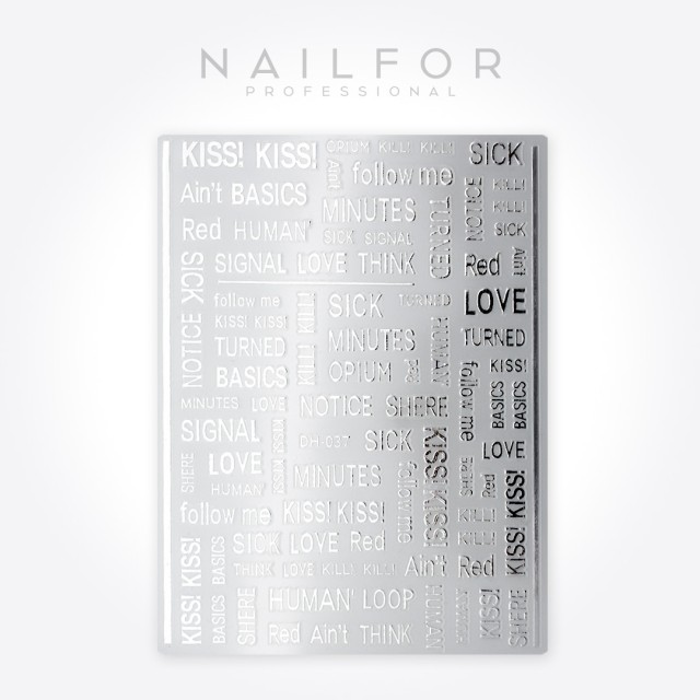 Decoración nail art , reconstrucción de uñas Stickers kisskiss plata, Nailfor 1,99 €