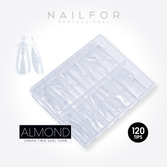 accessori per unghie, nails nail art alta qualità ALMOND ACRYLGEL DUAL TIPS (DUAL SYSTEM FORMS) – 120PZ Nailfor 8,49 € Nailfor