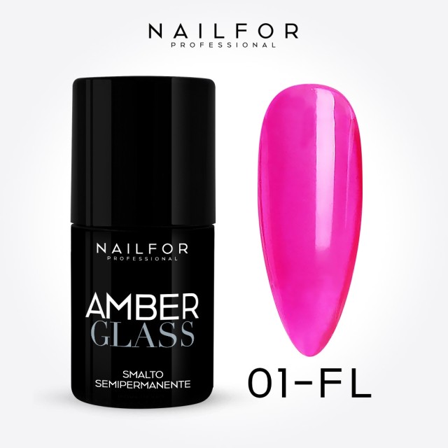 AMBER Glass Fluo SEMI-PERMANENT nail polish - 01fl