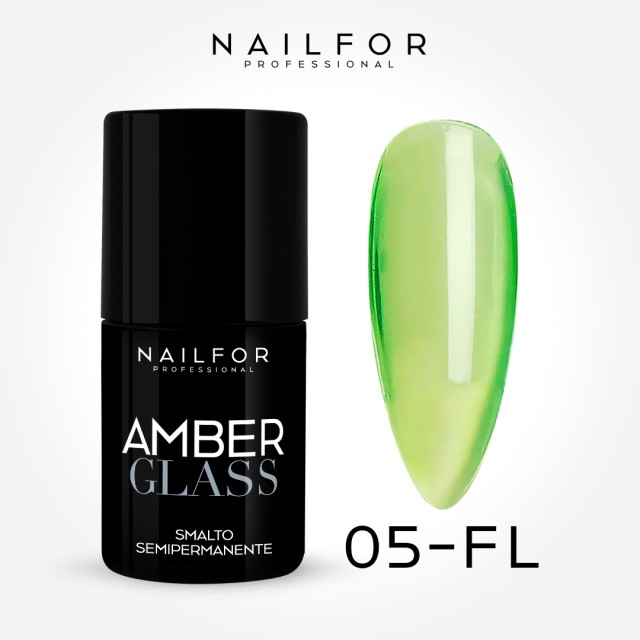 AMBER Glass Fluo SEMI-PERMANENT nail polish - 05fl