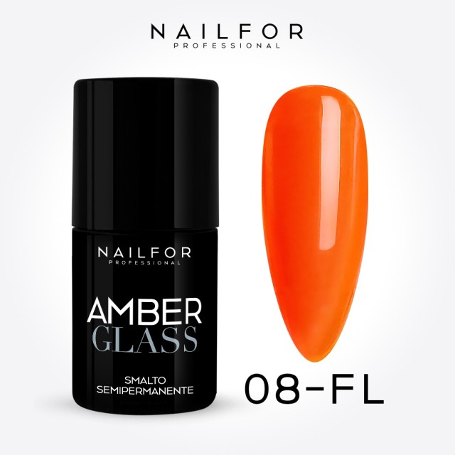 AMBER Glass Fluo SEMI-PERMANENT nail polish - 08fl