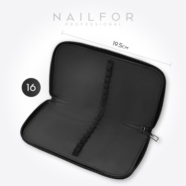 accessori per unghie, nails nail art alta qualità ASTUCCIO PORTAPENNELLI NERO 16 SLOT Nailfor 8,99 € Nailfor