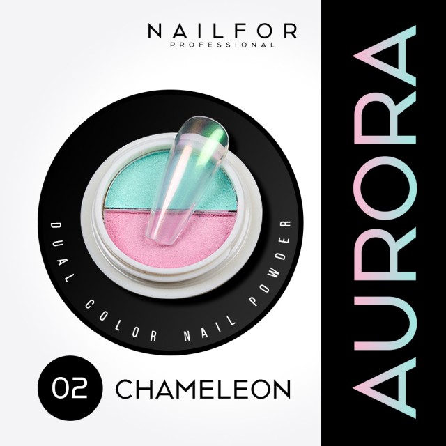 Decoración nail art , reconstrucción de uñas Aurora Chameleon Powder 02 Nailfor 4,99 €