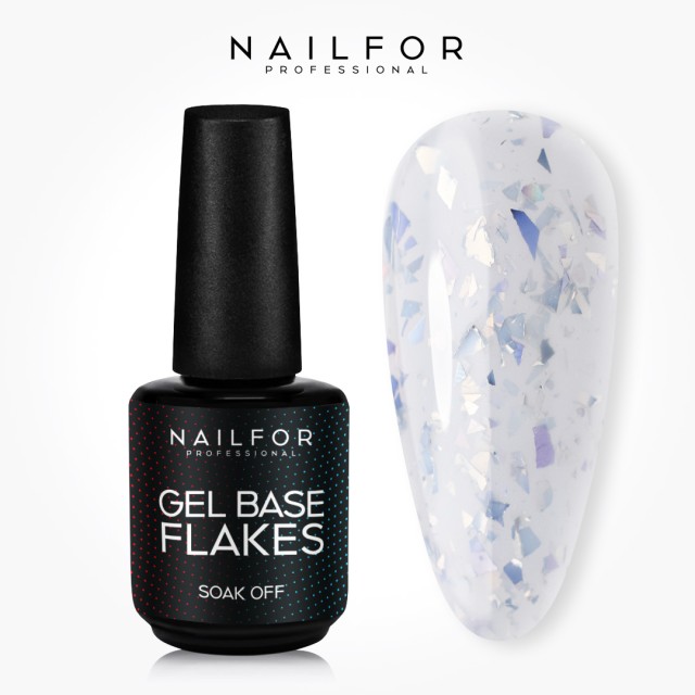 Esmalte de uñas semipermanente color: Base Rubber Flakes - 01 Nailfor por 11,99 €
