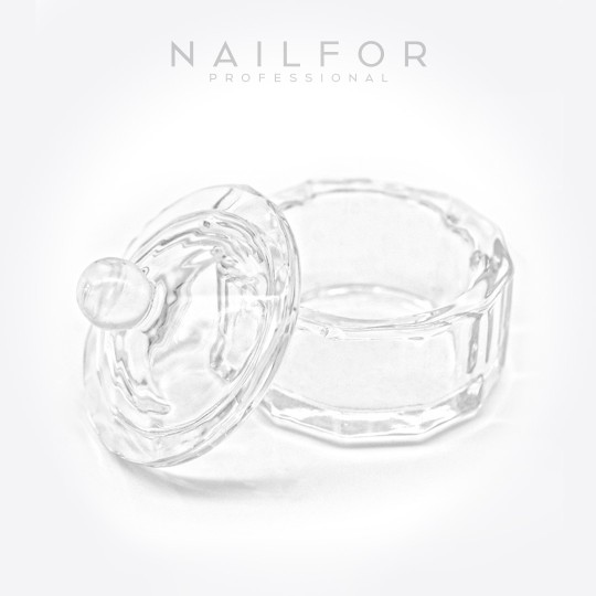 Nail Gel Reconstruction Glass Cup with Lid Acrylic Cylinder Nailfor €2.99