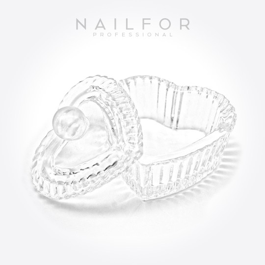 Vaso de cristal para reconstrucción de uñas de Gel con tapa de cristal en forma de corazón para Nailfor acrílicas por 1,79 €