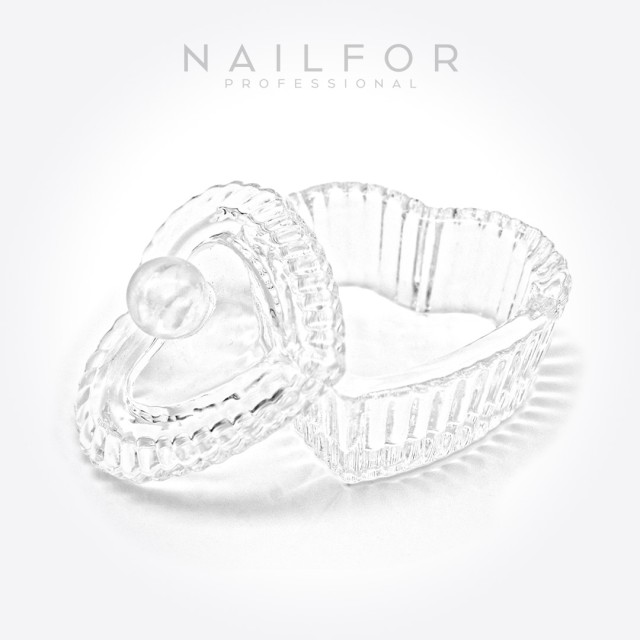 Pot en verre pour reconstruction d'ongles en Gel avec couvercle en verre en forme de cœur pour Nailfor en acrylique à 1,79 €