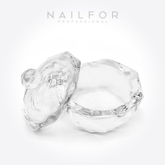 Accesorios para uñas, nails nail art Vaso de cristal octagonal de alta calidad con tapa para Nailfor acrílicas por 1,79 € Nai...