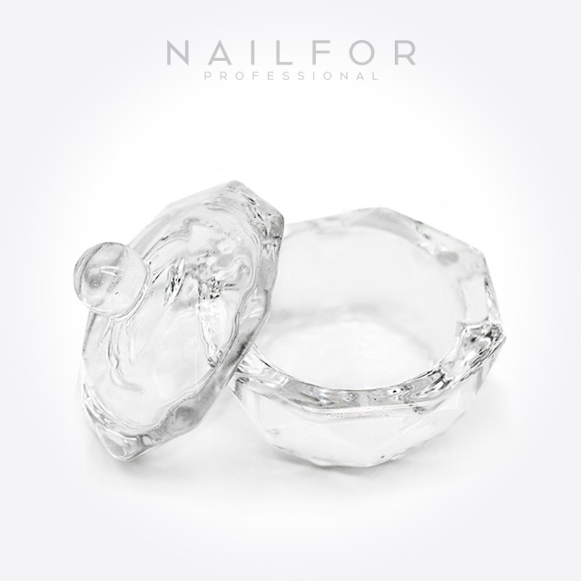 nail accessories, nails nail art high quality Octagon Glass Cup with Lid for Acrylic Nailfor €1.79 Nai...