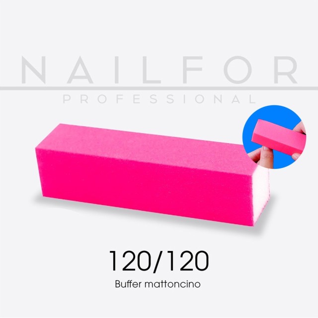 accessori per unghie, nails nail art alta qualità BUFFER mattoncino fucsia 120/120 SINGOLO Nailfor 0,99 € Nailfor