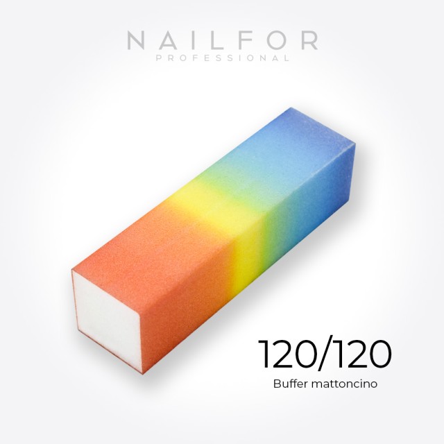 accessori per unghie, nails nail art alta qualità BUFFER mattoncino rainbow 120/120 - SINGOLO Nailfor 0,99 € Nailfor