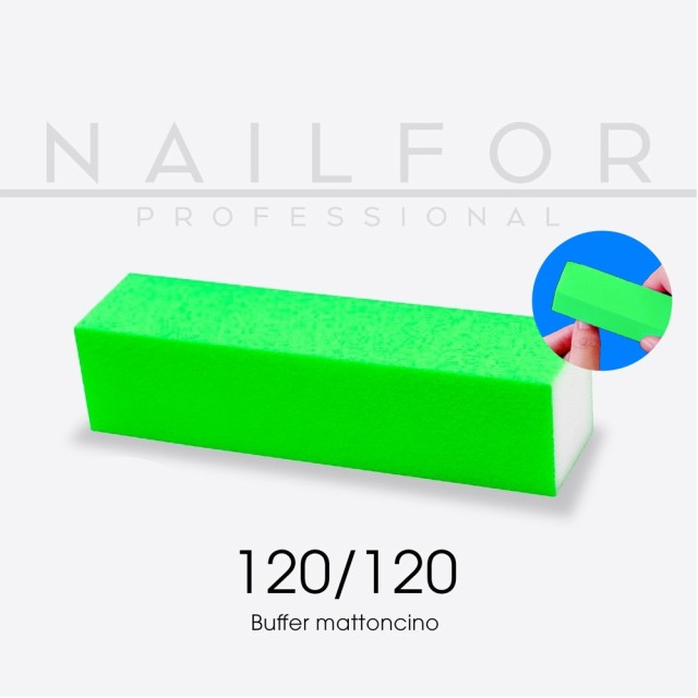 Accessoires pour ongles, nails nail art Buffer haute qualité vert brique 120/120 Nailfor 0,99 € Nailfor