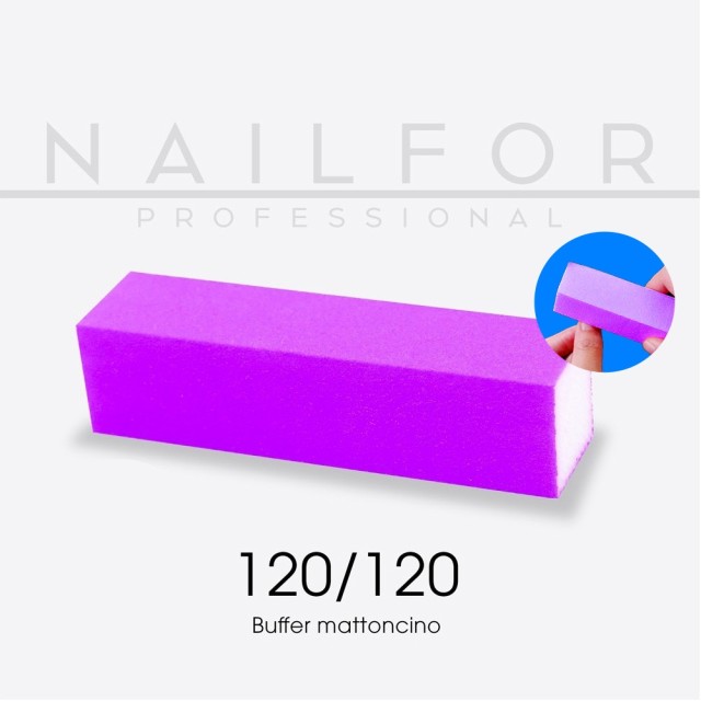 accessori per unghie, nails nail art alta qualità BUFFER mattoncino viola 120/120 Nailfor 0,99 € Nailfor