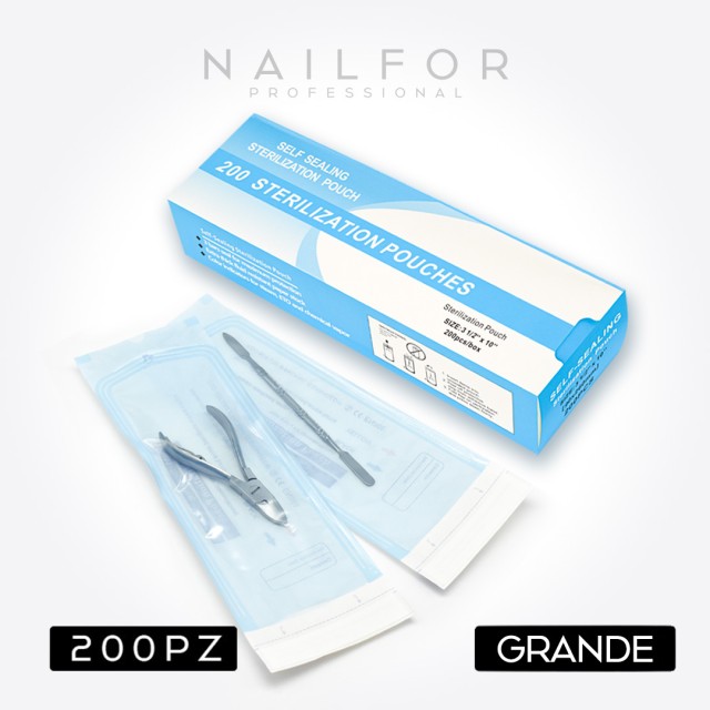 accessori per unghie, nails nail art alta qualità BUSTE AUTOSIGILLANTI PER STERILIZZAZIONE - 200PZ GRANDE Nailfor 14,99 € Nai...