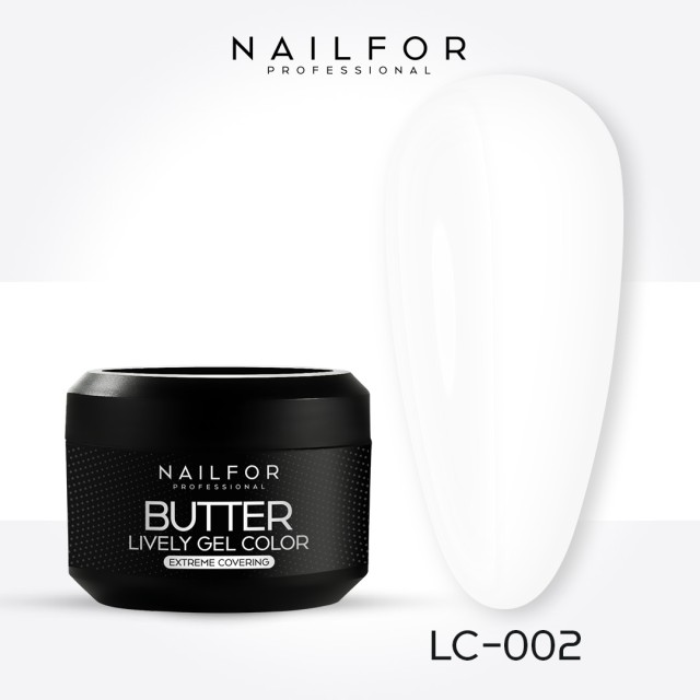 colore gel per unghie, nail art, nails Butter Alta Densità Gel Color - LC002 Bianco | Nailfor 3,49 €