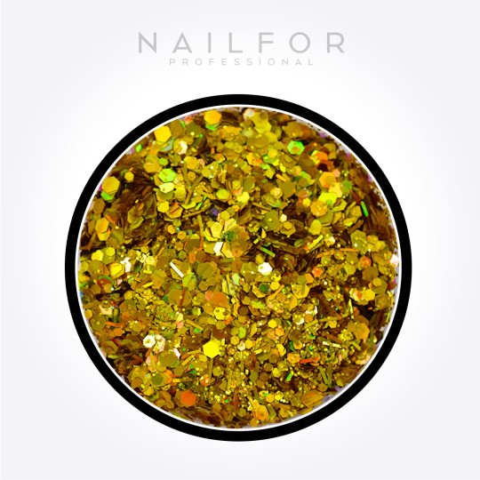 Décoration nail art reconstruction ongle DÉCORATIONS Paillettes Gold - H050 Nailfor €2.99