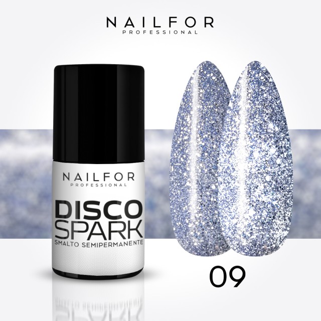 Spark disco SEMI-PERMANENT gel nail polish - 09